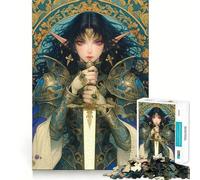 Rompecabezas Tarot Caballero Guerrero de 1000 Piezas para Adolescentes Juguete de lógica Fuerte para relajar la Mente Bordes definidos Sorpresa de cumpleaños 38x52cm