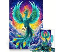 Rompecabezas Teal Phoenix Rising para Adultos de 1000 Piezas, Juguete de lógica Pura, Momento de Paz, Corte preciso, Regalo sincero 50x75cm