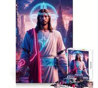 Rompecabezas Techno Messiah de 1000 Piezas para Adolescentes, Juguete para ejercitar la Mente, Tiempo de convivencia, Pieza de colección de Arte de Corte preciso 38x52cm
