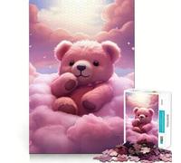Rompecabezas Teddy On Pink Clouds para Adultos, 1000 Piezas Fortalece la Memoria y Alivia el estrés Diseño Pieza de Arte 50x75cm