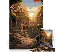 Rompecabezas Templo Antiguo de 1000 Piezas para Adultos Pensamiento estratégico Escape Tranquilo Ajuste preciso Un Regalo Encantador (50x75cm)