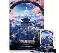 Rompecabezas Templo Lunar Místico para Adultos, 1000 Piezas, Juguete para Desarrollar la Habilidad Mental, Disfrutar del Montaje, Diseño, Regalo Encantador (38x26cm)