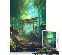 Rompecabezas Templo Sagrado en el Bosque de Bambú para Adolescentes, 1000 Piezas, estimula la Memoria, diversión Relajante, Corte Premium, Regalo Elegante (38x26cm)