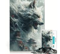 Rompecabezas Templos Chinos Zorro Blanco 1000 Juego de concentración Mental Corte de precisión Bordes Suaves Juego de construcción de Conexiones significativas (38x52cm)