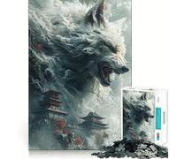 Rompecabezas Templos Chinos Zorro Blanco 1000 Piezas Juego Divertido sin Rebabas Piezas de Corte Limpio Portátil Ideal para Viajes Juego Divertido (50x75cm)