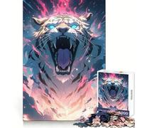 Rompecabezas Tiger Beast Mode para Adultos, 1000 Piezas, Smart Reason Toy Group, Joy Smooth Edge Fine Art Piece 38x26cm