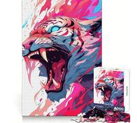 Rompecabezas Tiger Beast Unleashed de 1000 Piezas para Adolescentes, desafío Mental, Juguete para el hogar, Regalo sincero y nítido 38x26cm