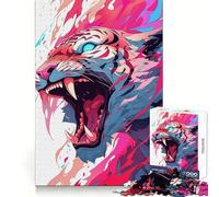 Rompecabezas Tiger Beast Unleashed de 1000 Piezas para Adolescentes Juguete para desarrollar la lógica, pasatiempo Relajante, Corte preciso, 50x75cm