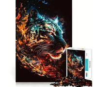 Rompecabezas Tiger Cosmic Head para Adolescentes, 1000 Piezas, Juguete Inteligente, Juego Relajante, Corte Suave, Regalo increíble 38x26cm