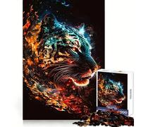 Rompecabezas Tiger Cosmic Head para Adultos, 1000 Piezas, Juguete para ejercitar la Mente, diversión silenciosa, Corte preciso, decoración de Pared 38x52cm