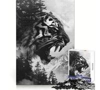 Rompecabezas Tiger Double Exposure para Adolescentes, 1000 Piezas, fortalece la Memoria, sin estrés, Bordes Lisos, 38x26cm