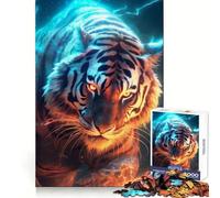 Rompecabezas Tiger Electric Glow para Adultos, 1000 Piezas, para Mejorar la Memoria, Tiempo Libre, Bordes precisos, Regalo para Festivales 50x75cm