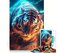 Rompecabezas Tiger Electric Glow para Adultos, 1000 Piezas, para Mejorar la Memoria, Tiempo Libre, Bordes precisos, Regalo para Festivales 50x75cm