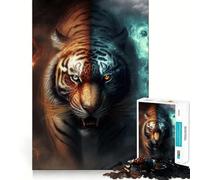 Rompecabezas Tiger Fire de 1000 Piezas para Adolescentes Juego de ingenio Momento de Paz Bordes de Calidad 38x26cm