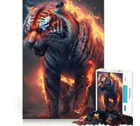 Rompecabezas Tiger Fire de 1000 Piezas para Adolescentes Juego de ingenio Momento de Paz Bordes de Calidad 50x75cm