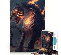 Rompecabezas Tiger Fire de 1000 Piezas para Adultos, Juguete de ingenio, diversión en Interiores, Arte de Bordes preciso, Coleccionable 38x52cm