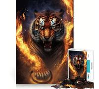 Rompecabezas Tiger Fire para Adolescentes, 1000 Piezas, Juguete para ejercitar la Mente, fácil y Divertido de armar, Regalo Ideal 50x75cm