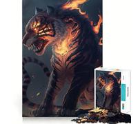 Rompecabezas Tiger Fire para Adolescentes de 1000 Piezas Mejora la Memoria, relájate, Bordes precisos, Regalo increíble 50x75cm