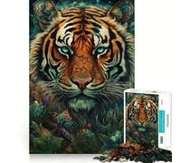 Rompecabezas Tiger Floral de 1000 Piezas para Adolescentes, Juguete cognitivo, Juego de Mesa Suave y entretenido, Pieza de Arte 38x52cm