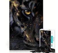 Rompecabezas Tiger Golden Gaze de 1000 Piezas para Adolescentes Juguete de lógica Resistente Actividad en casa Bordes Transparentes Regalo Ideal 38x26cm