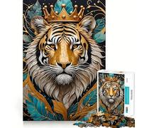 Rompecabezas Tiger Golden Kintsugi de 1000 Piezas para Adolescentes, Juguete para ejercitar la Mente, Actividad para el hogar, Corte Premium, artículo de Santa Claus 38x52cm