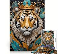 Rompecabezas Tiger Golden Kintsugi de 1000 Piezas para Adolescentes, Juguete para ejercitar la Mente, Actividad para el hogar, Corte Premium, artículo de Santa Claus 38x52cm