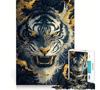 Rompecabezas Tiger Golden Mist de 1000 Piezas para Adultos, Juguete para ejercitar la Mente, Ideal para Momentos de Paz, con Corte preciso y Coleccionable 38x52cm