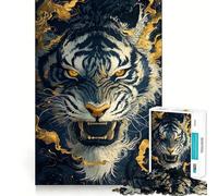 Rompecabezas Tiger Golden Mist para Adolescentes, 1000 Piezas, para estimular la Memoria, Relajarse, precisión en los Bordes, Regalo increíble 50x75cm