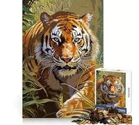 Rompecabezas Tiger Hunter de 1000 Piezas para Adolescentes, Juguete de razonamiento y Habilidad, Tranquilo, calmado, Corte Exacto, Sorpresa navideña 38x52cm