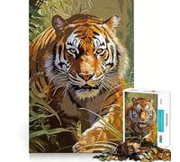 Rompecabezas Tiger Hunter de 1000 Piezas para Adultos y Adolescentes Juego Mental para calmar la Mente Corte preciso 38x26cm