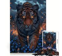 Rompecabezas Tiger in The Night de 1000 Piezas para Adultos Juego Inteligente para aliviar el estrés Patrón de Montaje Sorpresa navideña 50x75cm