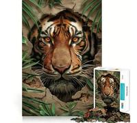Rompecabezas Tiger in The Wall de 1000 Piezas para Adolescentes, Juguete de lógica, Divertido, de Corte preciso, Regalo Elegante 38x52cm