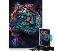 Rompecabezas Tiger Neon para Adolescentes, 1000 Piezas, fortalece la Memoria, sin estrés, Bordes Lisos, 38x26cm