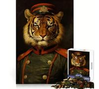 Rompecabezas Tiger Officer de 1000 Piezas para Adolescentes Juguete para ejercitar la Mente, Momento de relajación, diseño artístico de Corte preciso 50x75cm