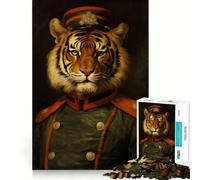 Rompecabezas Tiger Officer de 1000 Piezas para Adolescentes Juguete para ejercitar la Mente, Momento de relajación, diseño artístico de Corte preciso 50x75cm