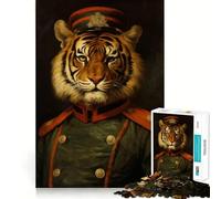 Rompecabezas Tiger Officer de 1000 Piezas para Adolescentes Mejora la Memoria, Alivia el estrés, Corte Premium, Regalo preciado 38x52cm