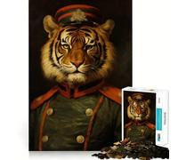 Rompecabezas Tiger Officer de 1000 Piezas para Adultos Juego Inteligente para aliviar el estrés Patrón de Montaje Sorpresa navideña 38x26cm
