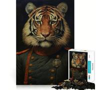 Rompecabezas Tiger Officer de 1000 Piezas para Adultos y Adolescentes Juguete cognitivo, Entretenimiento, Montaje de Patrones, Regalo Festivo 38x52cm