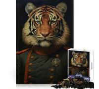 Rompecabezas Tiger Officer de 1000 Piezas para Adultos y Adolescentes Juguete cognitivo, Entretenimiento, Montaje de Patrones, Regalo Festivo 38x52cm