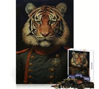 Rompecabezas Tiger Officer de 1000 Piezas para Adultos y Adolescentes Juguete cognitivo, Entretenimiento, Montaje de Patrones, Regalo Festivo 50x75cm