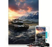 Rompecabezas Tiger Panzer al Atardecer, 1000 Piezas, para Adolescentes, Juguete para desarrollar la Mente, Divertido y Casual, diseño para armar, Regalo Elegante 38x26cm