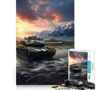Rompecabezas Tiger Panzer al Atardecer de 1000 Piezas para Adultos, Juguete para ejercitar la Mente, Juego en Grupo, diseño nítido, Regalo Encantador 50x75cm