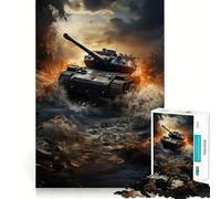 Rompecabezas Tiger Panzer en acción para Adolescentes, 1000 Piezas, Juguete de lógica Resistente para aliviar el estrés, Borde Transparente, Regalo clásico 38x26cm
