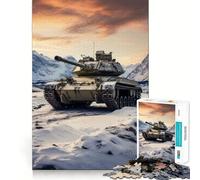 Rompecabezas Tiger Panzer en la Nieve para Adultos, 1000 Piezas, Juguete de Habilidad, Juego Lento, Disfruta, Pieza de colección de Arte de Corte Exacto 38x52cm