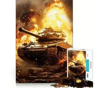 Rompecabezas Tiger Panzer en Llamas de 1000 Piezas para Adultos y Adolescentes Juguete cognitivo, Entretenimiento, Montaje de Patrones, Regalo Festivo 50x75cm