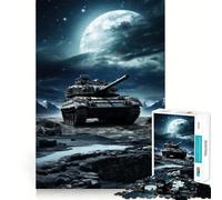 Rompecabezas Tiger Panzer y Luna de 1000 Piezas para Adultos, Juguete para ejercitar la Mente, diversión Casual, Corte de precisión, Regalo artístico 38x26cm