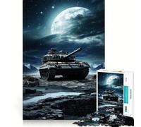 Rompecabezas Tiger Panzer y Luna de 1000 Piezas para Adultos y Adolescentes Juego Mental para calmar la Mente Corte preciso 38x52cm