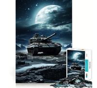 Rompecabezas Tiger Panzer y Moon de 1000 Piezas para Adolescentes Juguete de lógica y Rompecabezas Divertido, con Corte de precisión Regalo Elegante 50x75cm