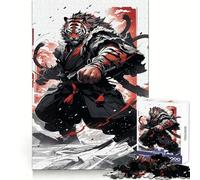 Rompecabezas Tiger Samurai de Japón, 1000 Piezas, para Adultos, para estimular la lógica, para Pasar Tiempo en Familia, Regalo de Primera Calidad 50x75cm