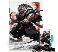 Rompecabezas Tiger Samurai de Japón, 1000 Piezas, para Adultos, para estimular la lógica, para Pasar Tiempo en Familia, Regalo de Primera Calidad 50x75cm
